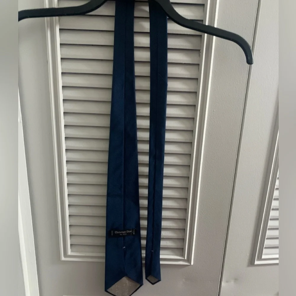 Vintage Christian Dior Blue Classic Silk Tie-0398